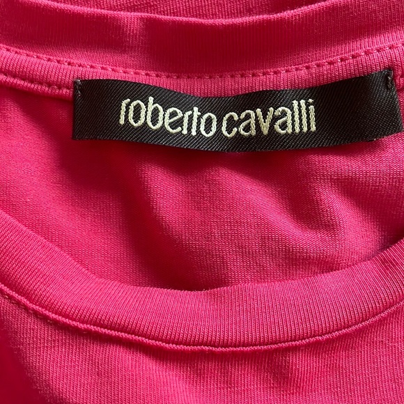 Roberto Cavalli red hot pink t shirt, size XS - Picture 4 of 7